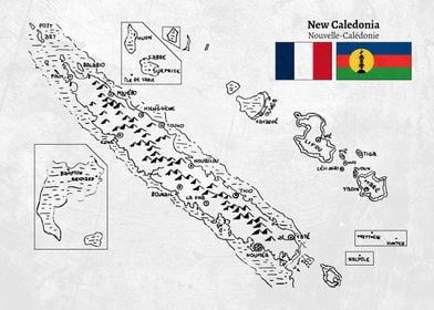 Handdrawn New Caledonia