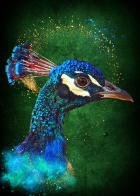 Peacockhead with glitters