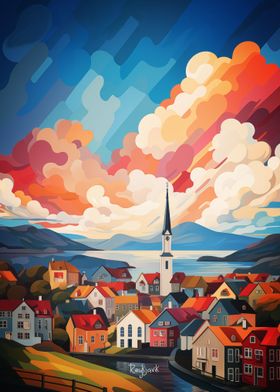 Reykjavik Oil Painting