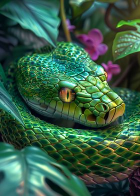 Tropical Green Snake