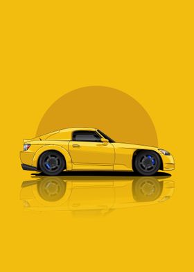 Art Honda S2000 Yellow