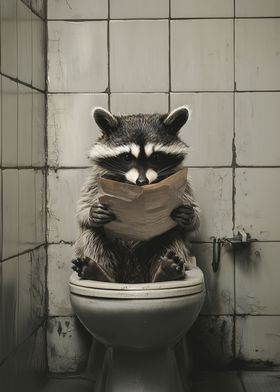 Raccoon in Toilet