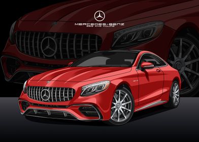 Mercedes S63 AMG Coupe red