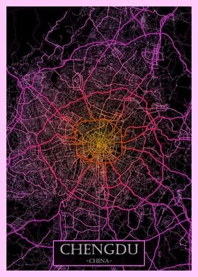 Chengdu China Road Map