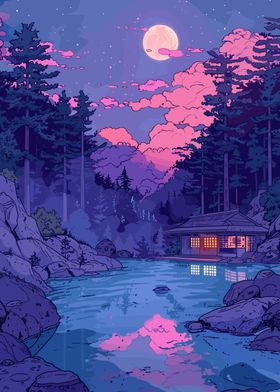 Forest Lofi Pink Retro