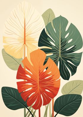 Tropical Leaves Floral Art