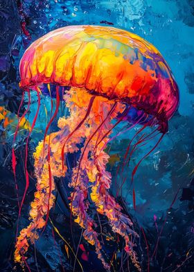 floral jellyfish painting