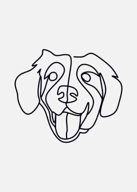 Dog Continuous Line Art