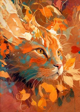 Autumn Feline Serenity