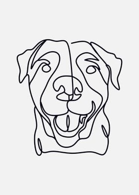 Dog Continuous Line Art