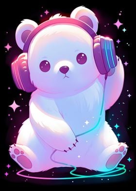 Cute Polar Bear Headphones