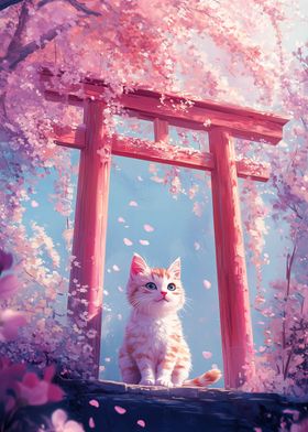 Cherry Blossom Cat Torii