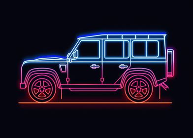 Neon Line Car 