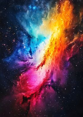 Galaxy in Rainbow Colors