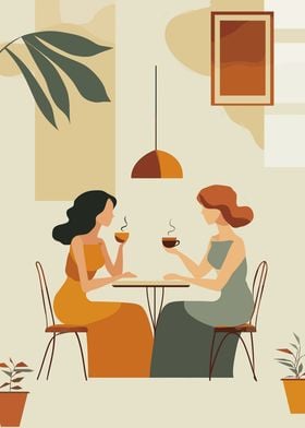 Women Coffee Together Time