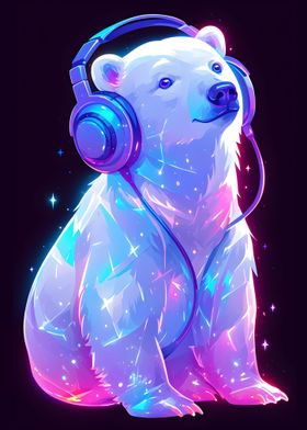 Cool Polar Bear Headphones