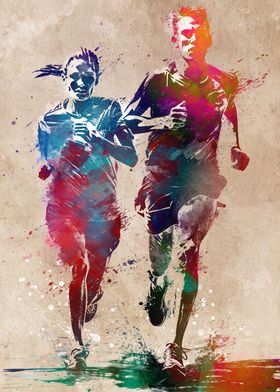 Runner sport art 