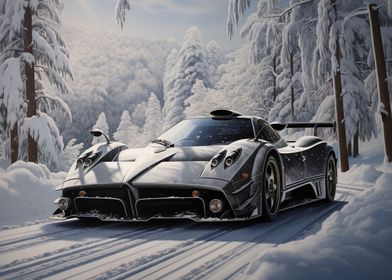 Pagani Huayra Winter road