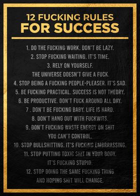 12 fucking rulesfor succes