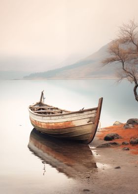 Wooden boat on the shore