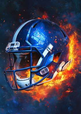 Blue Football Helmet