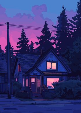 Home Lofi Pink Retro