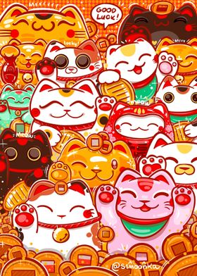 Bunch of Maneki Nekos