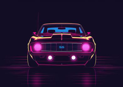 Neon Line Car 