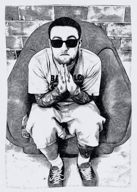 Rapper pencil drawing