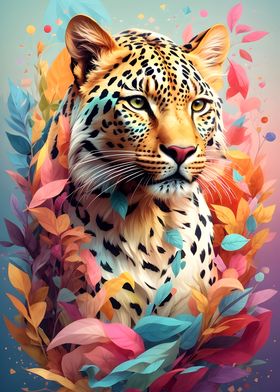 Leopard in Vintage Colors