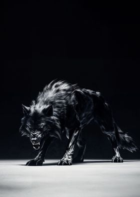 dangerous black wolf