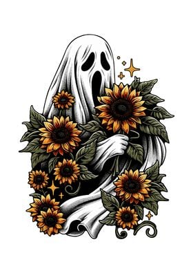 Ghost With Flowers