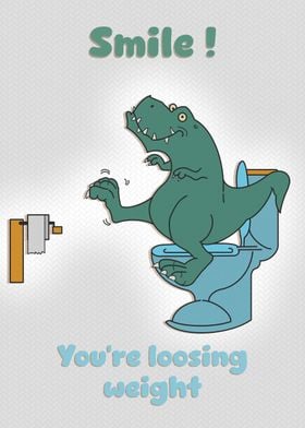 Dinosaur Toilet Funny sign