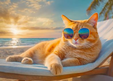 ginger cat on vacation