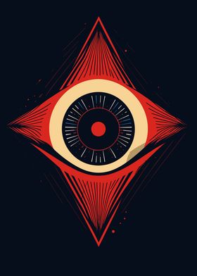 Original Red Evil Eye Art