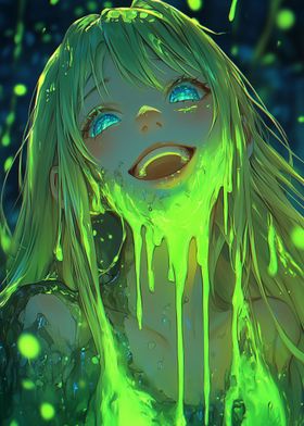 Green Slime girl Ahegao