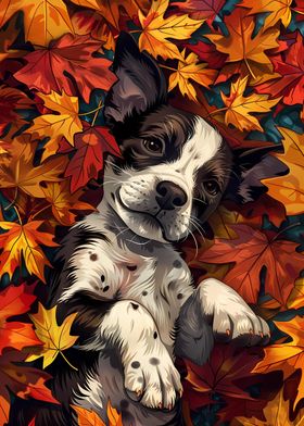 Puppy Autumn Leaves Dog