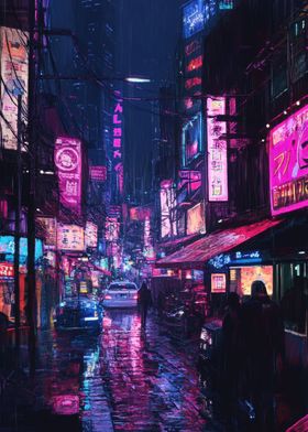 Neon Cyberpunk City 9