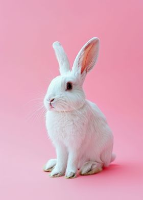 Cute Bunny on Pink