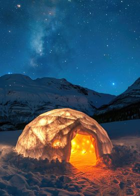 Igloo and Night Sky 01