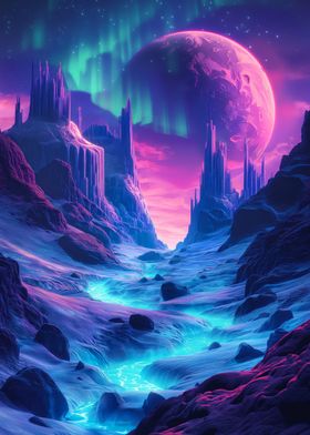 Neon Space Landscape