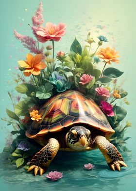 Turtle in Vintage Colors