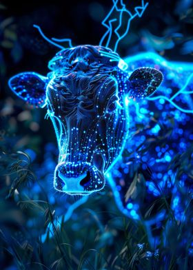 Glowing Cow In Nature