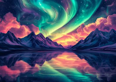 Colourful Aurora Borealis