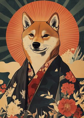 Shiba inu japanese kimono