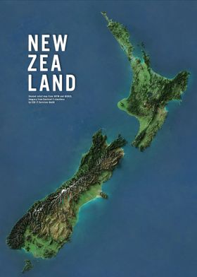 New Zealand relief map