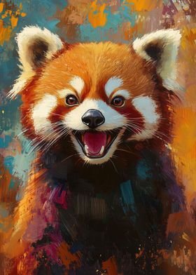 red panda painting