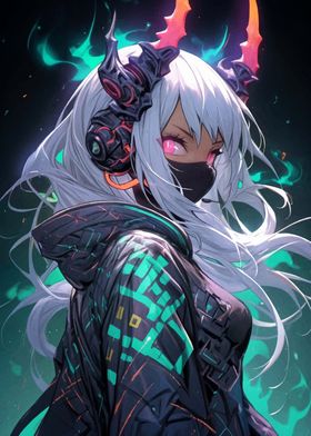 anime girl neon japan