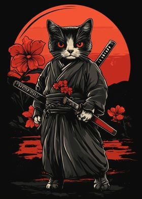 Japanese Samurai cat 