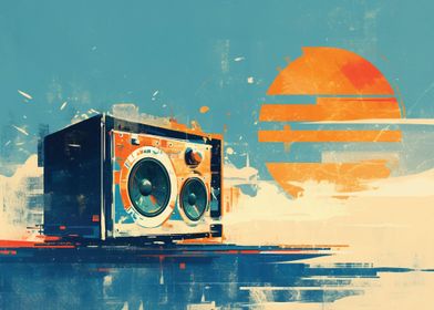 retro art radio